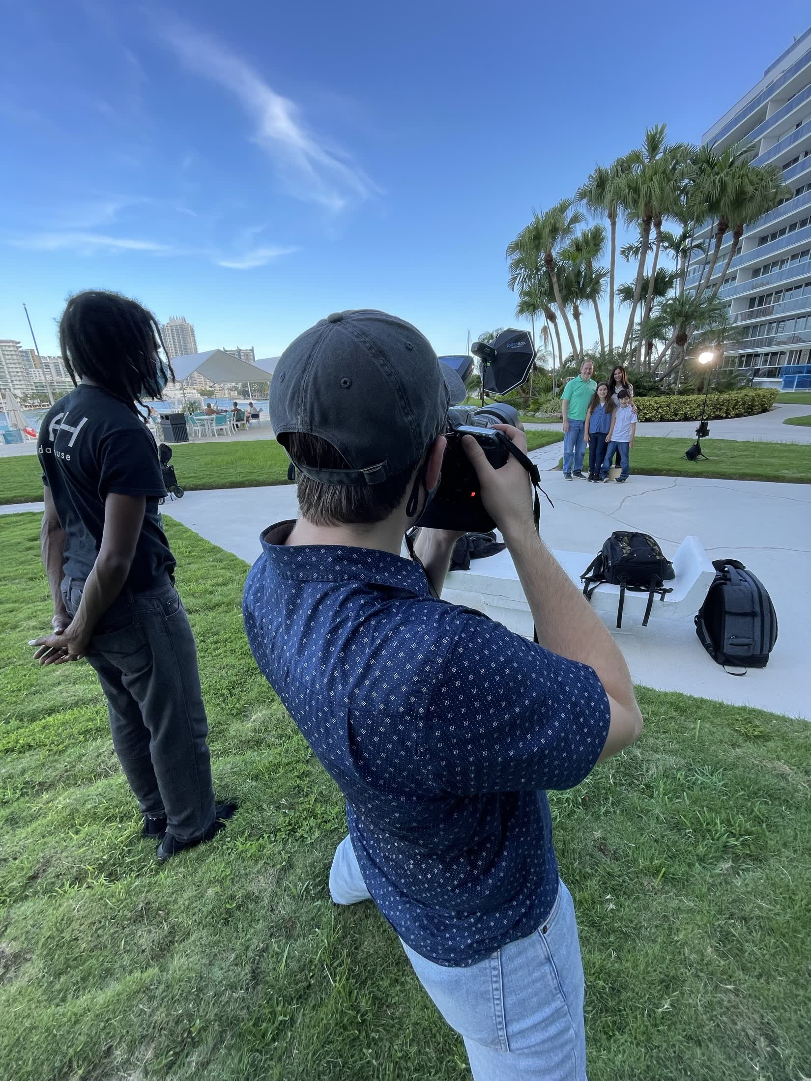 An MDW photographer shooting a family portrait session